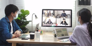 业务团队通过Office的Web会议与业务团队进行视频会议