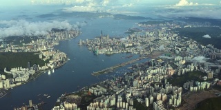飞越香港岛(飞机POV镜头)