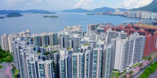 香港白石角拥挤的公寓楼