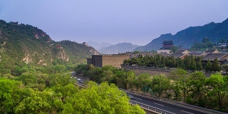 北京长城的航拍照片