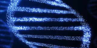 放大:DNA螺旋结构发光分子旋转科学蓝色背景