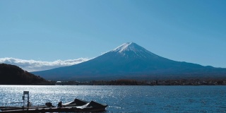 日本川口千子湖的富士山