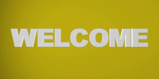 “欢迎”黄色3D图形