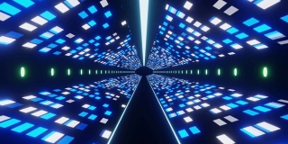 未来数字技术外星空间隧道背景3d渲染