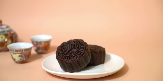 中国月饼黑巧克力口味的中秋节