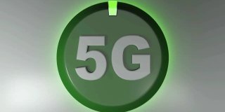 5G绿色圆旋转绿色光标- 3D渲染动画