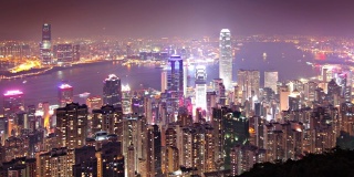 香港夜景的时间流逝