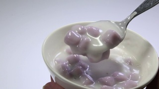 椰奶芋饺视频素材模板下载