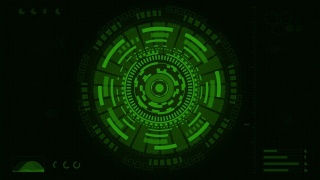 深绿色数码眼技术概念动画视频素材模板下载