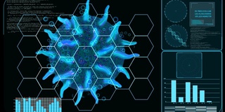 未来的数字监控研究计算机正在分析和处理阻止病毒。通过修改DNA来对抗各种病毒