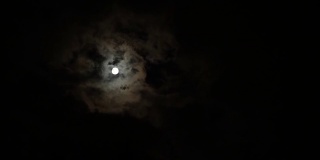 满月穿过云层
