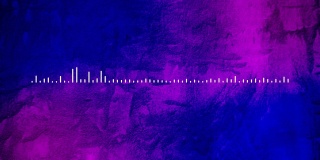白色动画的音频频谱在紫色的背景