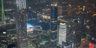 中国广州CBD夜景。