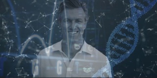 DNA结构和连接网络与人类肖像