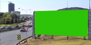 绿屏广告牌城市交通