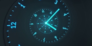 螺旋时钟-时间的流动-黑色，蓝色，蓝绿色