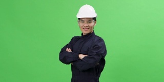 绿色屏幕肖像专业重工业工程师