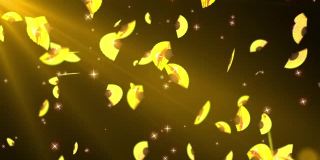 金色日本折扇颗粒循环动画
