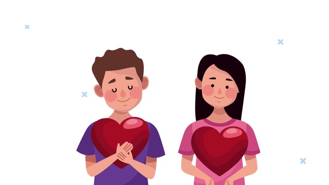 世界心脏日动画与夫妇提升心脏