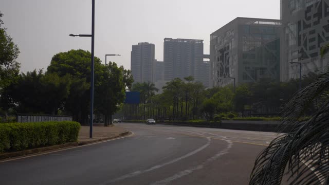 佛山市晴天交通街道图书馆前方慢镜头全景4k中国