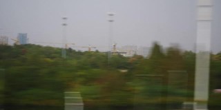 白天时间杭州城区火车公路旅行边窗pov全景4k中国