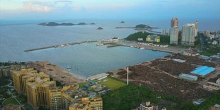 白天珠海城市建设工业湾航拍4k中国全景图