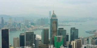 白天市景市中心海湾航拍4k香港