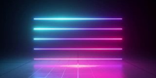 循环动画发光氖水平线，改变颜色的紫外线光谱从粉红色到蓝色