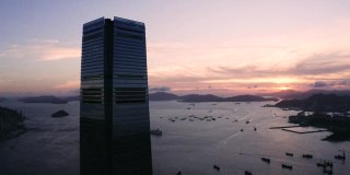 无人机拍摄的香港西九龙