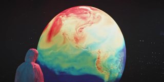 科学家被地球的气候变化摧毁了。二氧化碳分布的可视化