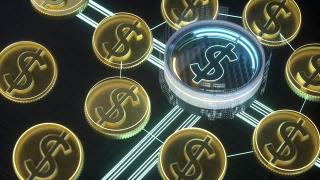 美元霓虹符号。美国加密货币交易所股票概念3d动画视频素材模板下载