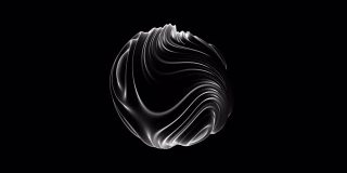 抽象球面形式孤立在黑色背景上