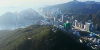 鸟瞰图香港仔及鸭脷洲住宅区