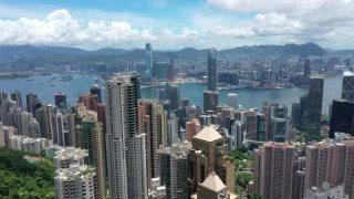 香港城市无人机视图视频素材模板下载