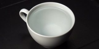 将叶绿素提取液倒入一个白色杯子中，与纯水混合