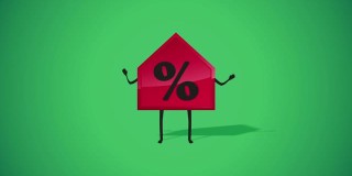 房子动画具有百分-投资、保险、金融的概念