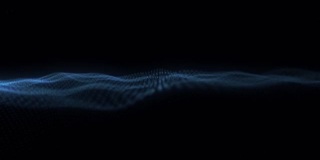 动态数字粒子波运动与发光的光效果，Trapcode，抽象背景，技术和业务演示背景。4k高质量，3D渲染。