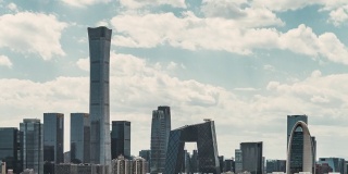 T/L PAN鸟瞰图北京天际线和市中心/北京，中国