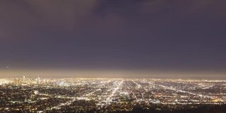 洛杉矶夜景。美国加州。时间流逝