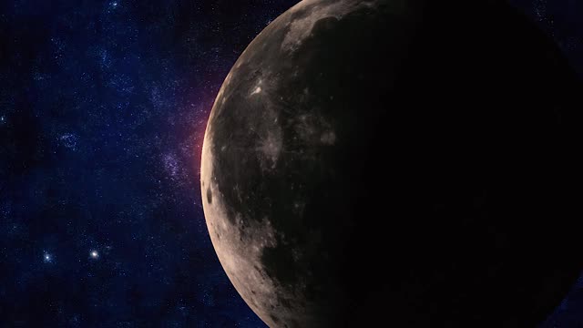 从月球到地球的太空旅行日出，从月球到地球的zoom。