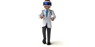 有趣的3D医生与VR头盔
