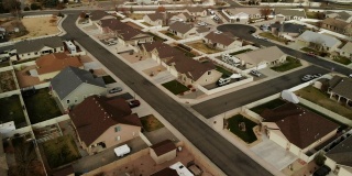 白天郊区中产和工人阶级美国西部房地产市场4K无人机系列视频