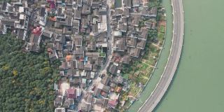 古镇民居俯视图/苏州，中国