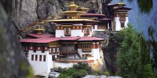 老虎巢帕罗Taktsangat夏天的一天在上帕罗山谷喜马拉雅不丹