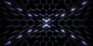 科幻霓虹发光六角形网格。