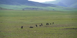 雕像Menhirs balbalals在中亚草原