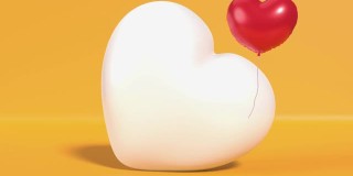 Loop准备情人节的心是落在白色和红色气球心在4K分辨率