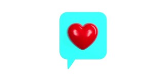 Loop Ready Heart shape Square Social Media Notification Icon正在打开4K分辨率的白色背景
