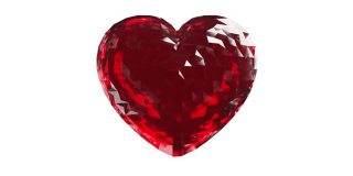 Loop Ready Crystal Diamond Red Valentine's Day Heart是打开4K分辨率的白色背景