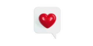 Loop Ready Heart shape Square Social Media Notification Icon正在打开4K分辨率的白色背景